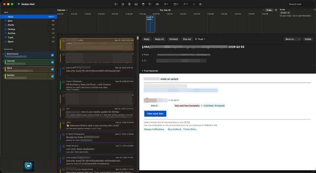 Kauban Mail running on macOS